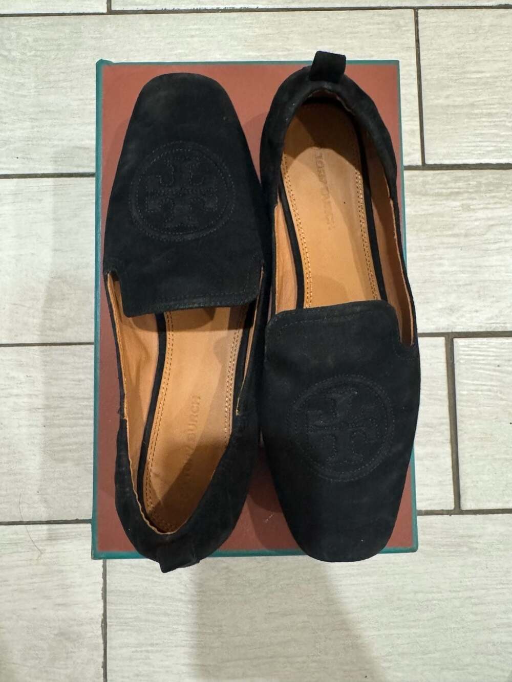 Tory Burch Leigh Suede Loafers Size 11 Black